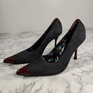 Dolce & Gabbana Red and Blue Heels with Pointed Toe
